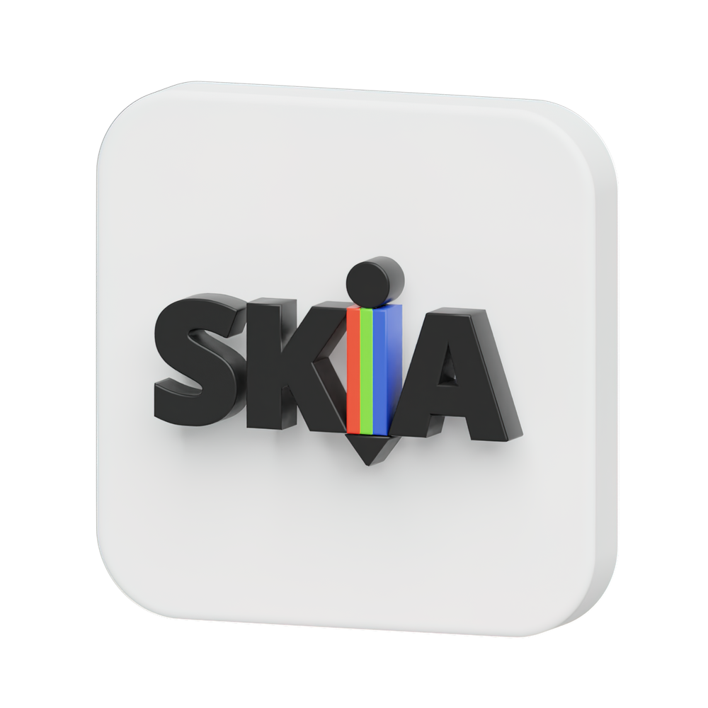 Skia logo in 3D